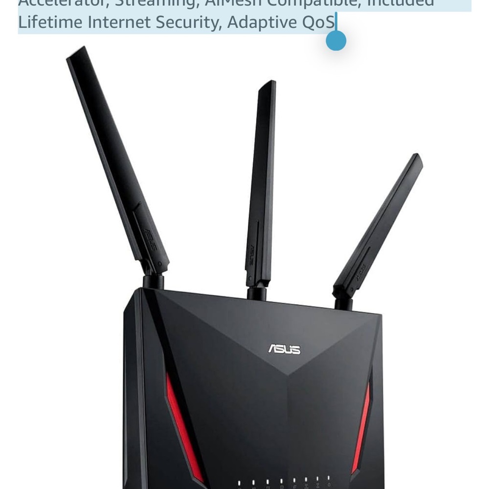 ASUS Gaming Black and Red Wireless Router - Picture 3 of 3